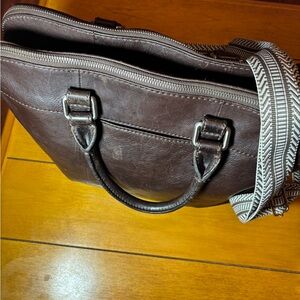 Vintage Fossil Brown  Leather Computer/ Messenger Bag
